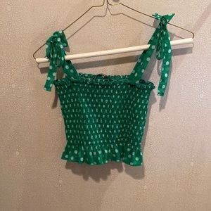 Green Zara Tie Top
